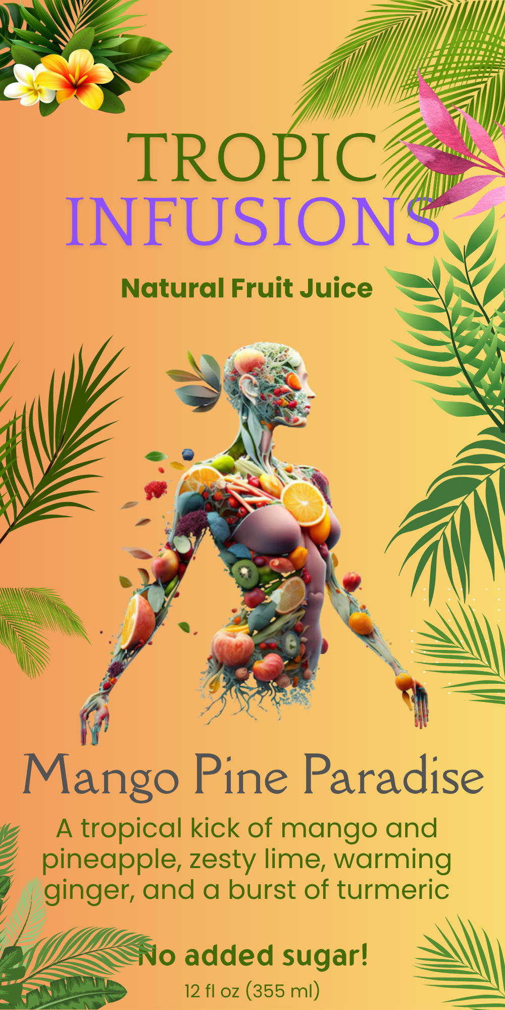 Mango Pine Paradise Label