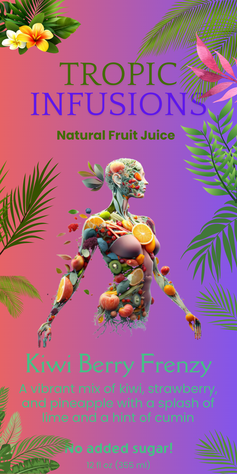 Kiwi Berry Frenzy Label