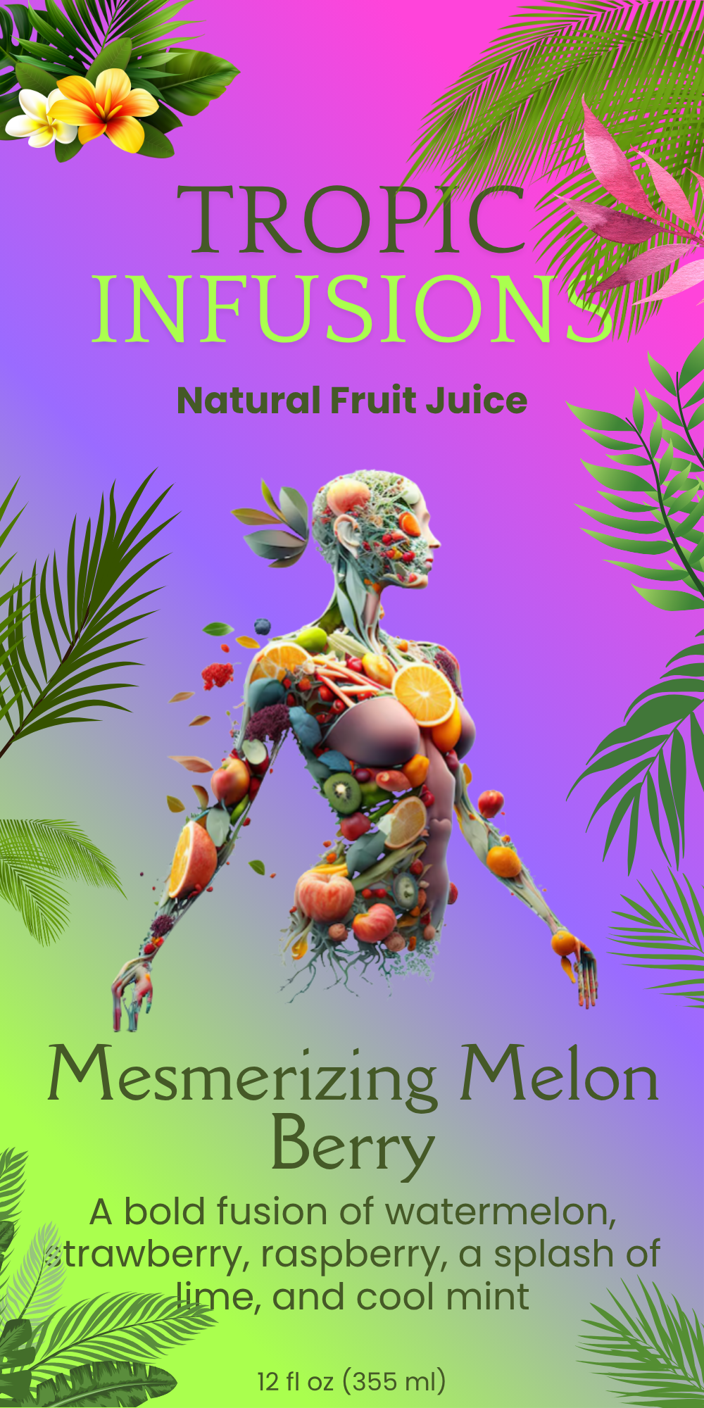 Mesmerizing Melon Berry Label